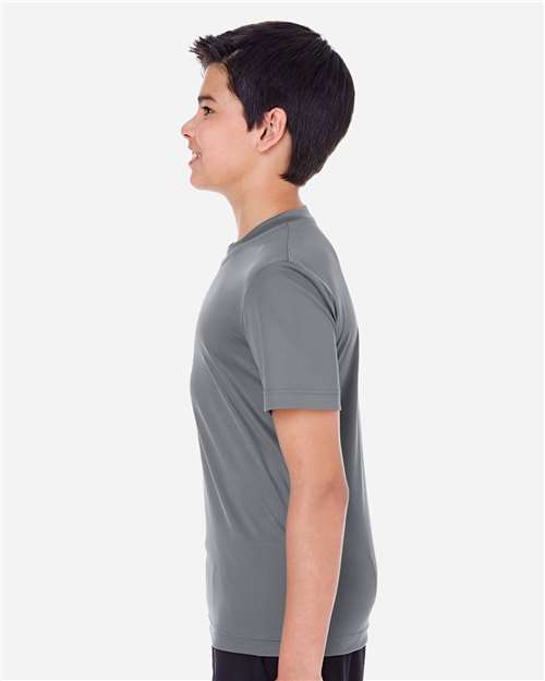 Team 365 TT11Y Youth Zone Performance T-Shirt - Sport Graphite - model side