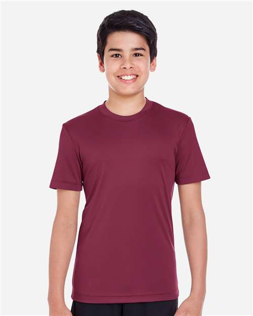 Team 365 TT11Y Youth Zone Performance T-Shirt - Sport Maroon - model front