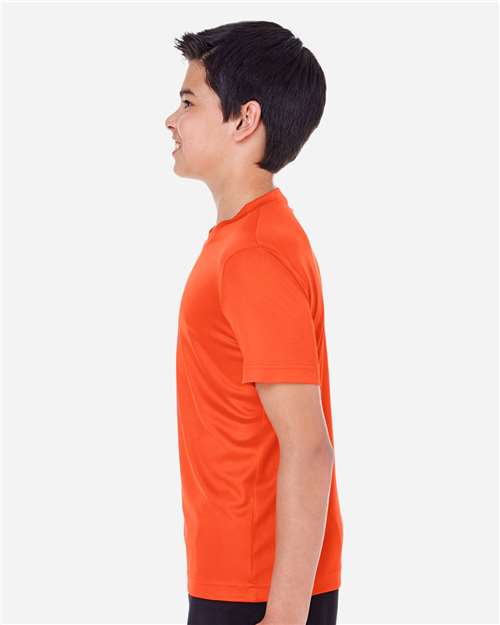 Team 365 TT11Y Youth Zone Performance T-Shirt - Sport Orange - model side