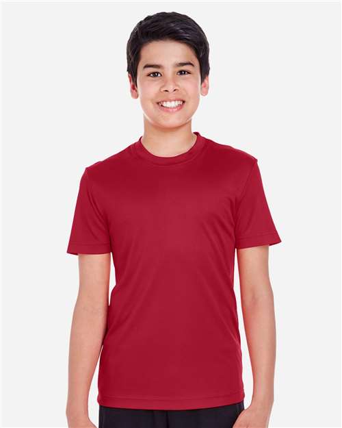 Team 365 TT11Y Youth Zone Performance T-Shirt - Sport Scarlet Red - model front