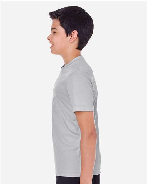 Team 365 TT11Y Youth Zone Performance T-Shirt - Sport Silver - model side