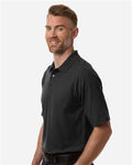 Harriton M105 Maverick CVC Pique Polo - Black - model side