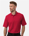 Harriton M105 Maverick CVC Pique Polo - Red - model front