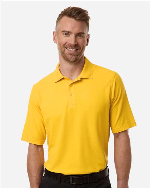Harriton M105 Maverick CVC Pique Polo - Sunray Yellow - model front