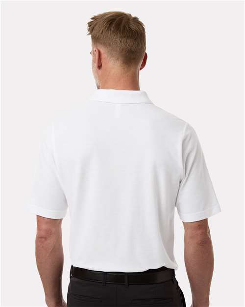 Harriton M105 Maverick CVC Pique Polo - White - model back
