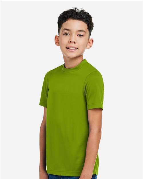 Team 365 TT15Y Youth Zone Performance Mesh T-Shirt - Acid Green - model side