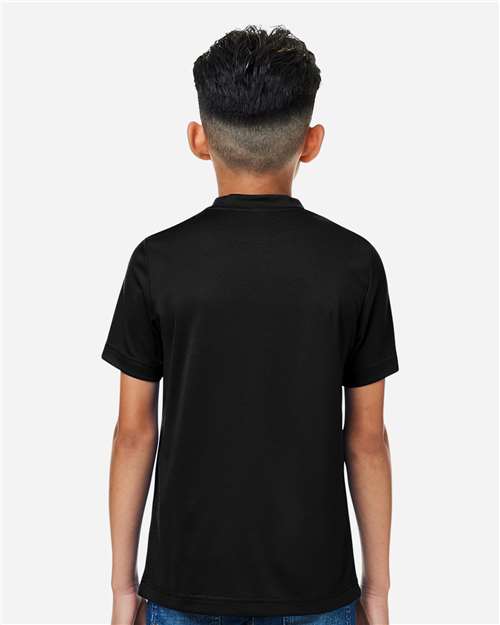 Team 365 TT15Y Youth Zone Performance Mesh T-Shirt - Black - model back
