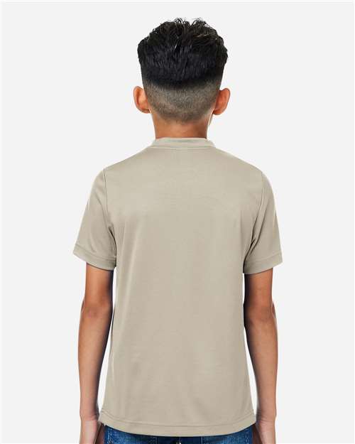 Team 365 TT15Y Youth Zone Performance Mesh T-Shirt - Desert Khaki - model back