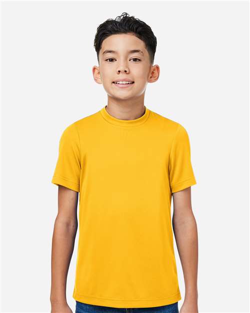 Team 365 TT15Y Youth Zone Performance Mesh T-Shirt - Sport Athletic Gold - model front