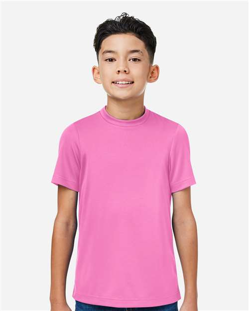 Team 365 TT15Y Youth Zone Performance Mesh T-Shirt - Sport Charity Pink - model front