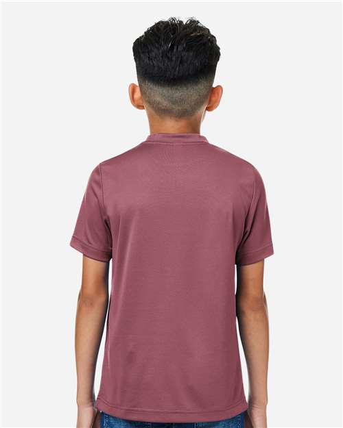 Team 365 TT15Y Youth Zone Performance Mesh T-Shirt - Sport Dark Maroon - model back