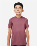 Team 365 TT15Y Youth Zone Performance Mesh T-Shirt - Sport Dark Maroon - model front