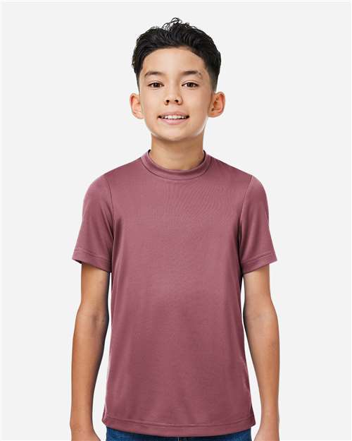 Team 365 TT15Y Youth Zone Performance Mesh T-Shirt - Sport Dark Maroon - model front