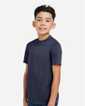 Team 365 TT15Y Youth Zone Performance Mesh T-Shirt - Sport Dark Navy - model side