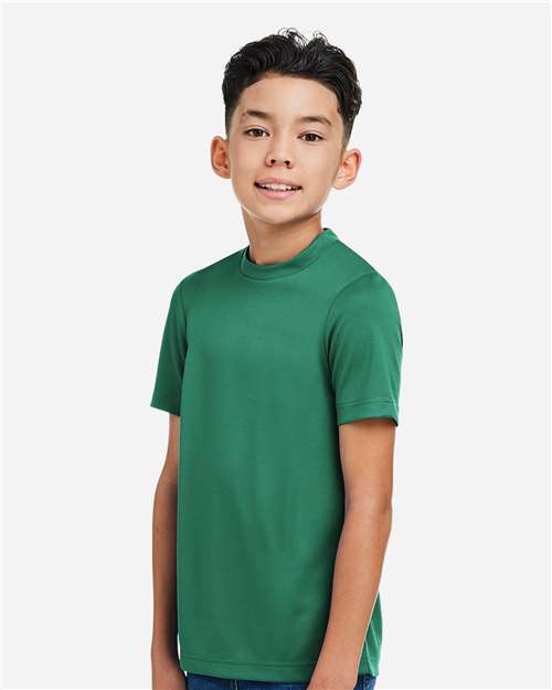 Team 365 TT15Y Youth Zone Performance Mesh T-Shirt - Sport Forest - model side