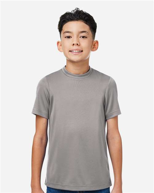Team 365 TT15Y Youth Zone Performance Mesh T-Shirt - Sport Graphite - model front