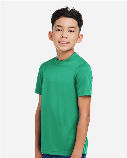 Team 365 TT15Y Youth Zone Performance Mesh T-Shirt - Sport Kelly - model side