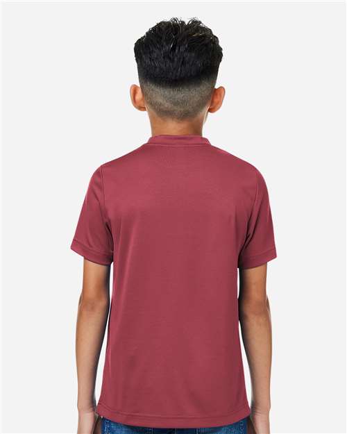 Team 365 TT15Y Youth Zone Performance Mesh T-Shirt - Sport Maroon - model back