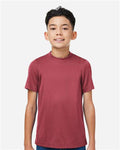 Team 365 TT15Y Youth Zone Performance Mesh T-Shirt - Sport Maroon - model front