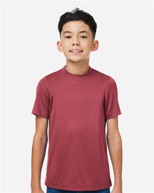 Team 365 TT15Y Youth Zone Performance Mesh T-Shirt - Sport Maroon - model front