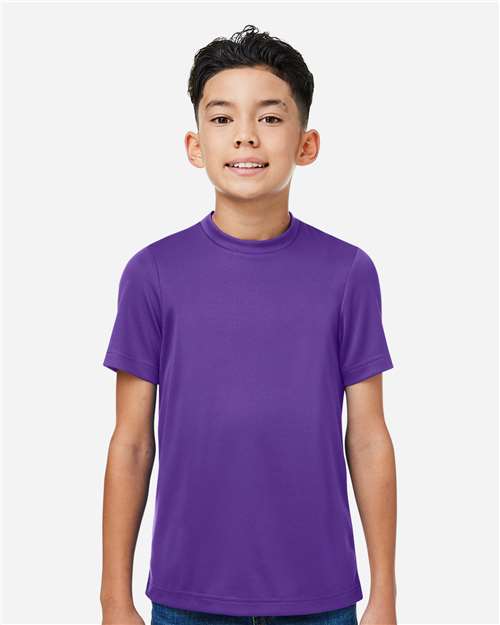 Team 365 TT15Y Youth Zone Performance Mesh T-Shirt - Sport Purple - model front