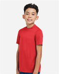 Team 365 TT15Y Youth Zone Performance Mesh T-Shirt - Sport Red - model side