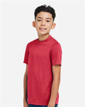 Team 365 TT15Y Youth Zone Performance Mesh T-Shirt - Sport Scarlet Red - model side