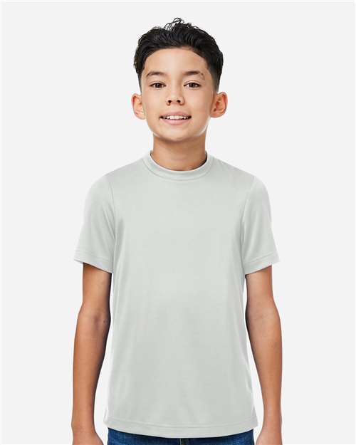 Team 365 TT15Y Youth Zone Performance Mesh T-Shirt - Sport Silver - model front