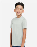 Team 365 TT15Y Youth Zone Performance Mesh T-Shirt - Sport Silver - model side