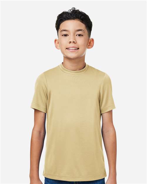 Team 365 TT15Y Youth Zone Performance Mesh T-Shirt - Sport Vegas Gold - model front