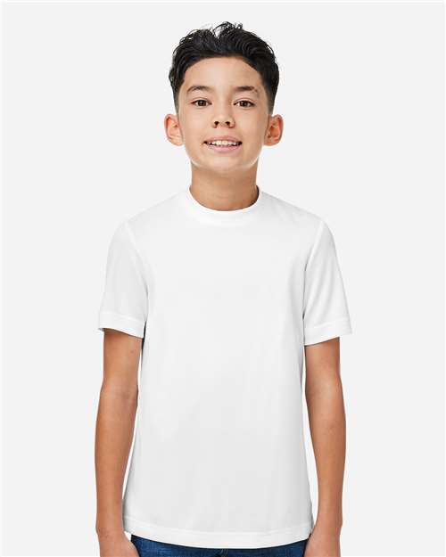 Team 365 TT15Y Youth Zone Performance Mesh T-Shirt - White - model front