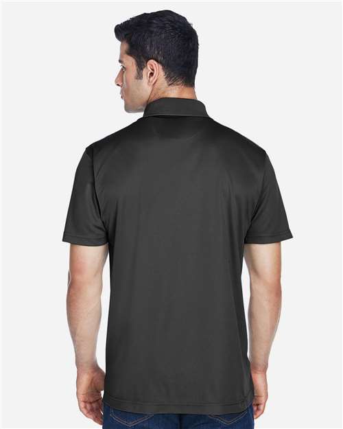 Harriton M315 Men's Polyester Jersey Polo - Black - model back