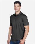 Harriton M315 Men's Polyester Jersey Polo - Black - model side