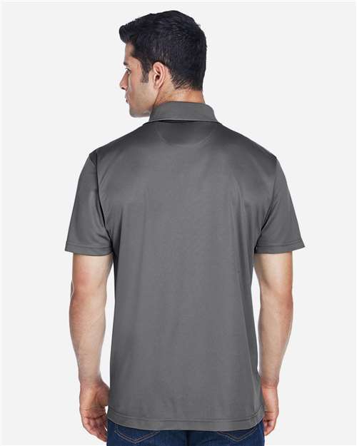 Harriton M315 Men's Polyester Jersey Polo - Charcoal - model back