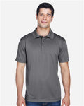 Harriton M315 Men's Polyester Jersey Polo - Charcoal - model front