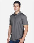 Harriton M315 Men's Polyester Jersey Polo - Charcoal - model side