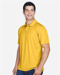 Harriton M315 Men's Polyester Jersey Polo - Gold - model side