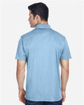 Harriton M315 Men's Polyester Jersey Polo - Light Blue - model back
