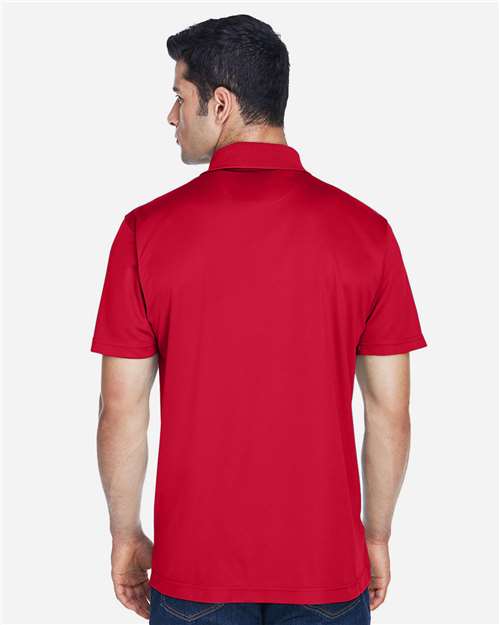 Harriton M315 Men's Polyester Jersey Polo - Red - model back