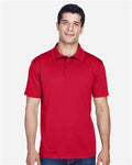 Harriton M315 Men's Polyester Jersey Polo - Red - model front