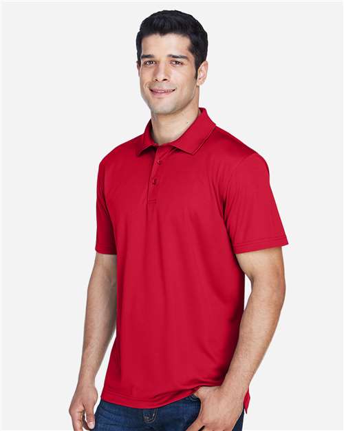 Harriton M315 Men's Polyester Jersey Polo - Red - model side