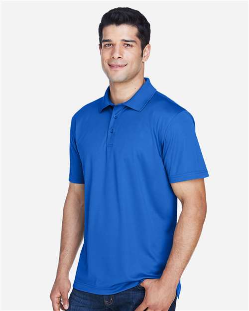 Harriton M315 Men's Polyester Jersey Polo - True Royal - model side