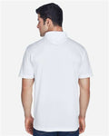 Harriton M315 Men's Polyester Jersey Polo - White - model back