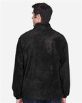 Harriton M990 Men's Full-Zip Fleece - Black - model back