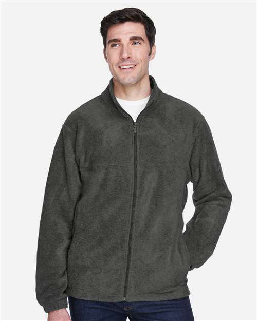 Harriton M990 Men's Full-Zip Fleece - Charcoal - model front