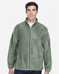 Harriton M990 Men's Full-Zip Fleece - Dill - model front
