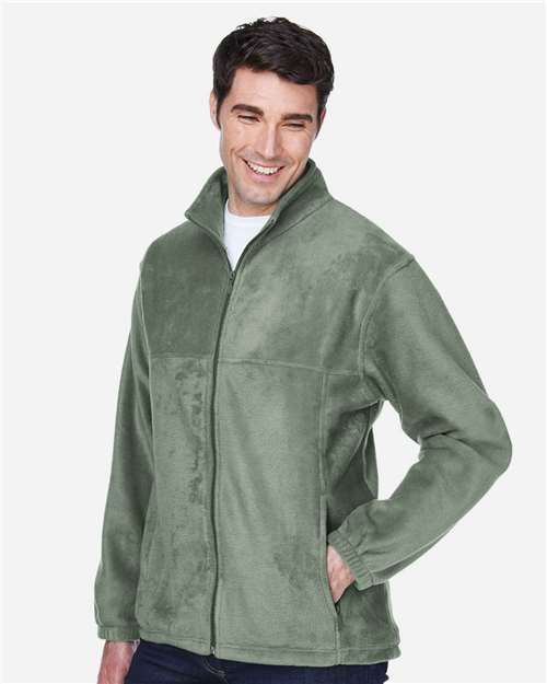 Harriton M990 Men's Full-Zip Fleece - Dill - model side