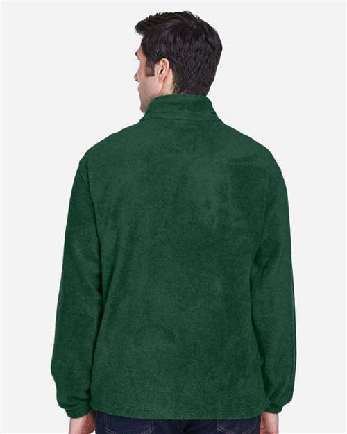 Harriton M990 Men's Full-Zip Fleece - Hunter - model back