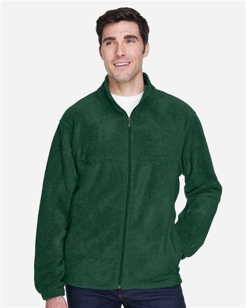 Harriton M990 Men's Full-Zip Fleece - Hunter - model front