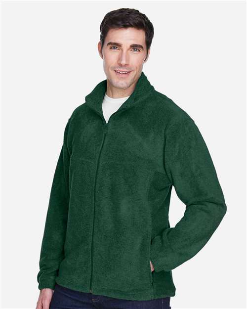 Harriton M990 Men's Full-Zip Fleece - Hunter - model side